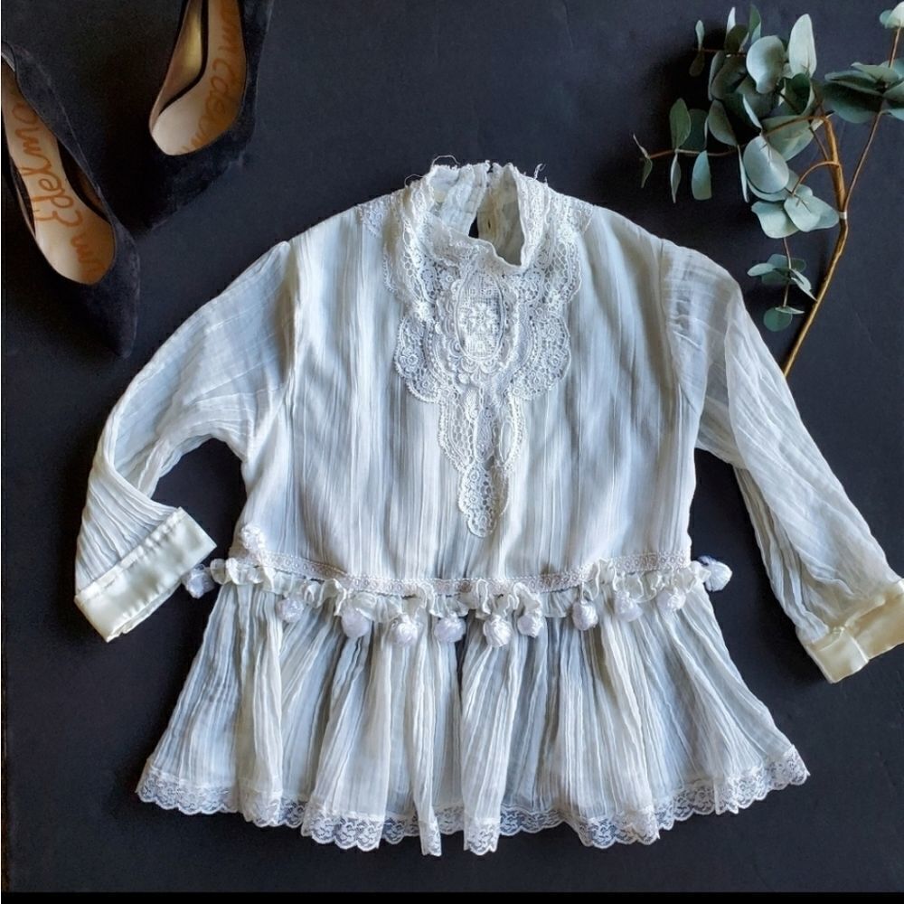 Anthropologie White Peasant Blouse - Picture 2 of 10